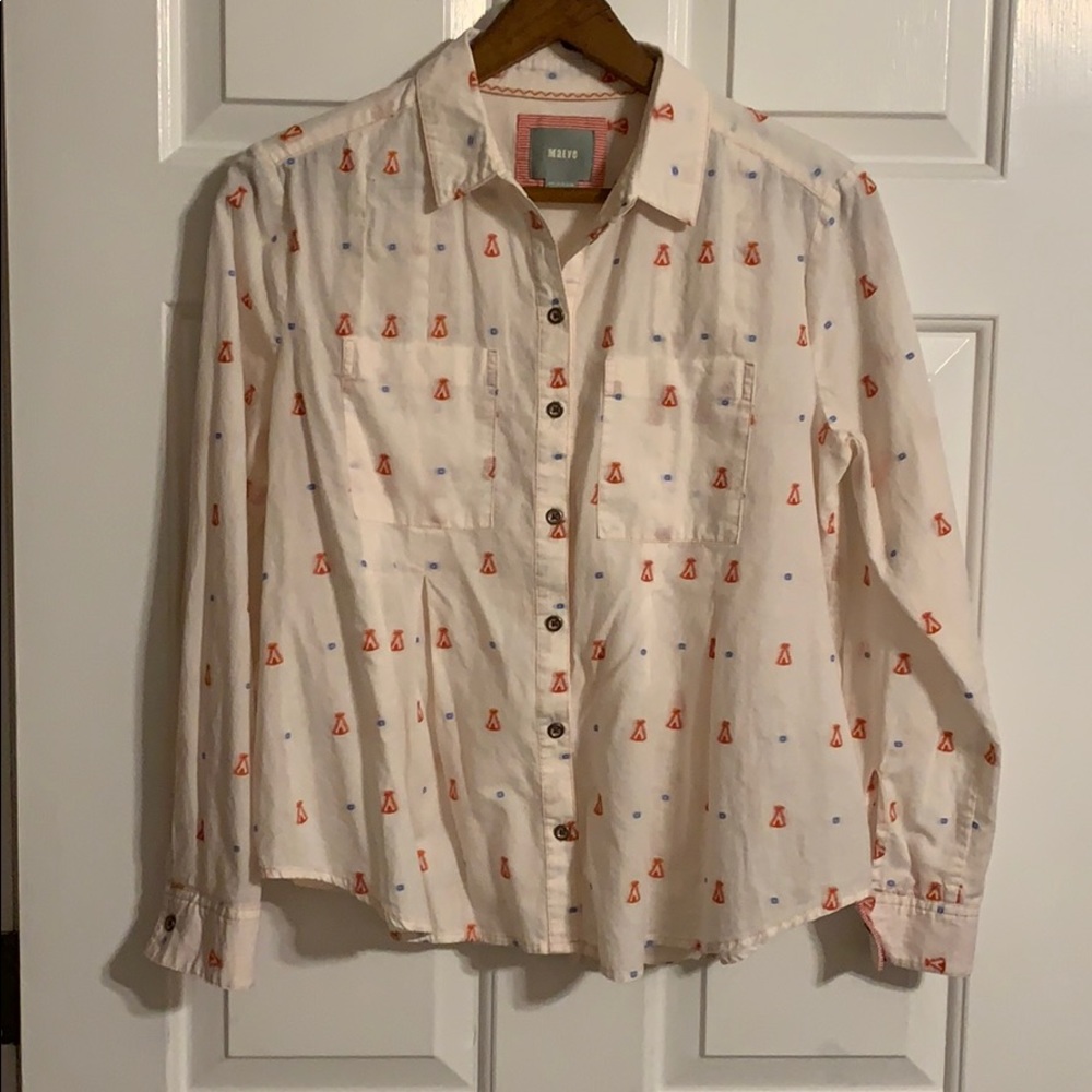 •Maeve• NWOT Pleated Button Down Shirt from Anthro